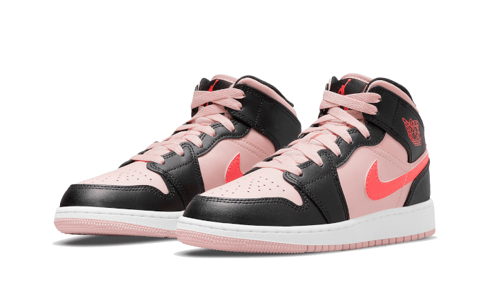 Air Jordan 1 Mid Black Pink Crimson