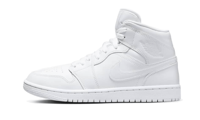 Air Jordan 1 Mid Triple White Patent Swoosh Suchtige Turnschuhe Addict Sneakers