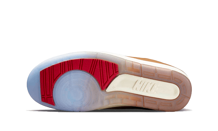 Tan and top red jordans