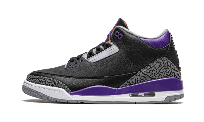 Air Jordan 3 Retro Schwarz Court Lila Suchtige Turnschuhe Addict Sneakers