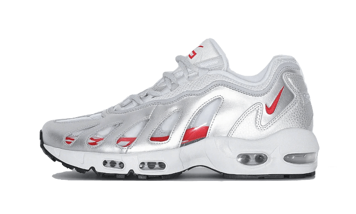 Nike Air Max 96 Metallic Silber Supreme Suchtige Turnschuhe Addict Sneakers