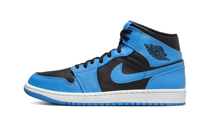 Air Jordan 1 Mid University Blue Black - Addict Sneakers