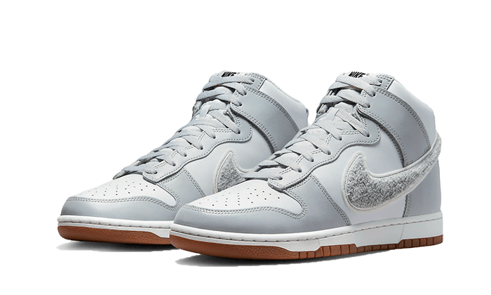 Nike Dunk High Retro Chenille Swoosh White Grey