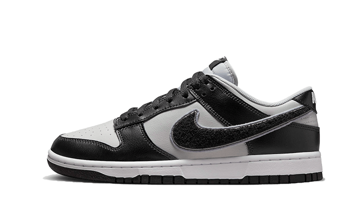 Nike Dunk Low Chenille Swoosh Grau Schwarz