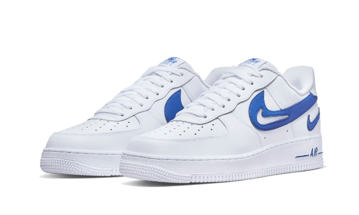 Nike Air Force Low 07 Fm Cut Out Swoosh Weiß Game Royal