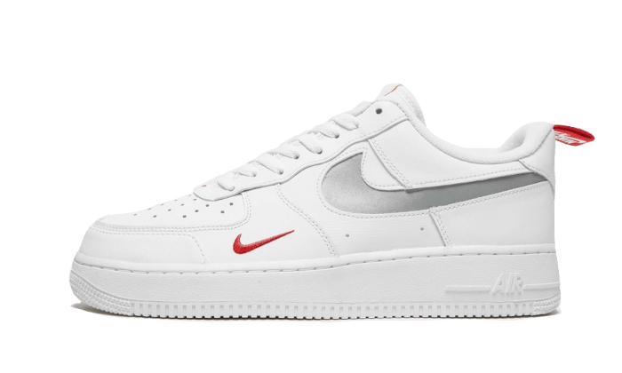 Nike Air Force Low White Red Mini Swoosh Addict Sneakers