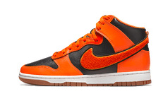 Nike Dunk High University Chenille Swoosh Safty Orange Addict