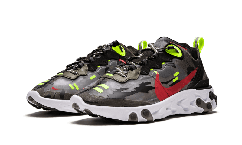 Nike React Element 87 Medium Olive Bright Crimson Addict Sneakers