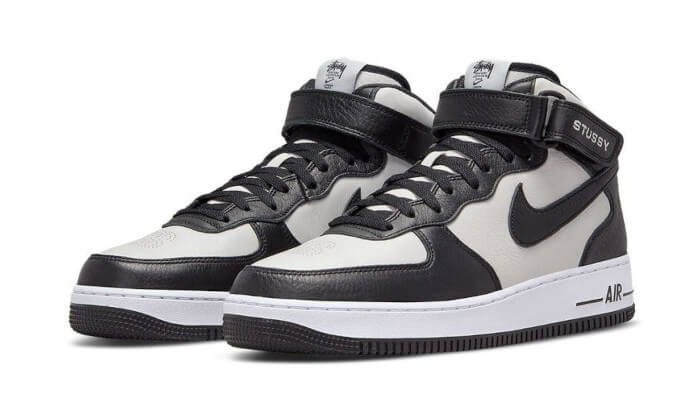 Nike Air Force 1 Mid Stussy Grey Black | Addict Sneakers