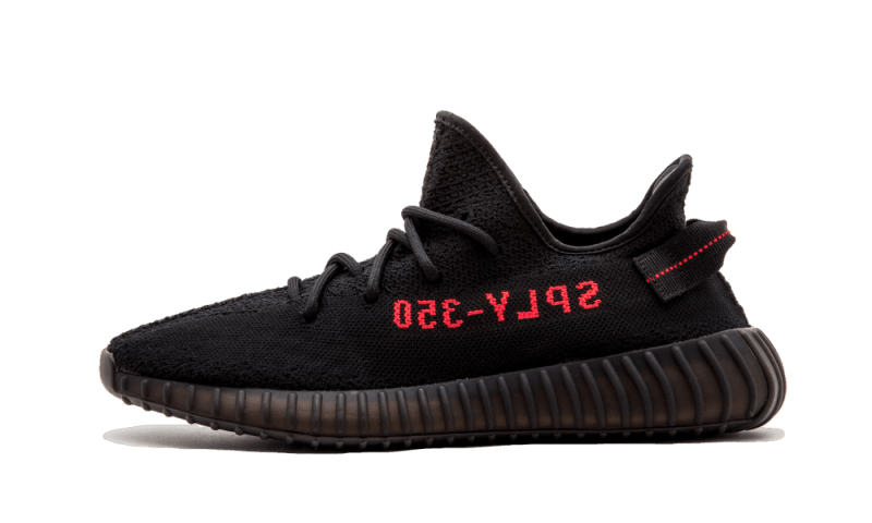 Yeezy Boost 350 V2 Black Red Addict Sneakers - Main Image